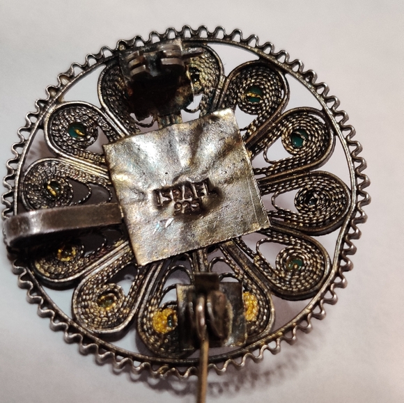 Vintage Sterling Silver Filigree Brooch/Pendant - Picture 14 of 15